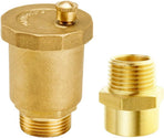 Brass Automatic Float Valve Kit 1/2"G Air Bleeder Release Vent Valve & 1/2"G Female × 1/2"NPT Male Pipe Fitting Connector Adapter
