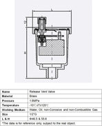 Brass Automatic Float Valve Kit 1/2"G Air Bleeder Release Vent Valve & 1/2"G Female × 1/2"NPT Male Pipe Fitting Connector Adapter