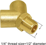 Brass Pipe Fitting Y-shaped 1/4" NPT Female x 1/4" NPT Female x 1/4" NPT Male Connector 3-way Fitting Coupler Adapter (Pack of 2)