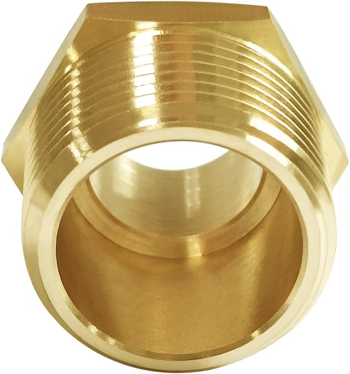 3/4" NPT Male × 1" NPT Male Brass Pipe Fitting Adapter