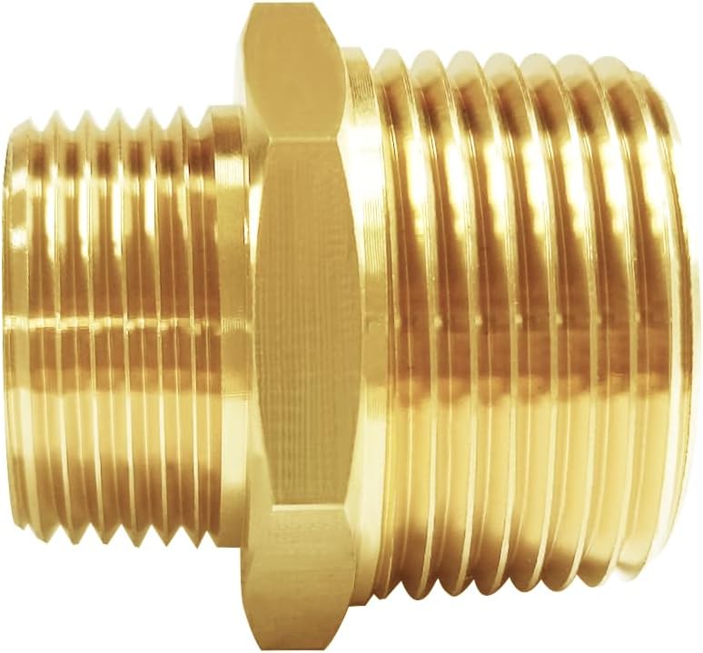 3/4" NPT Male × 1" NPT Male Brass Pipe Fitting Adapter