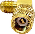 1/4" SAE Male to 5/16" SAE Female Flare Swivel Port 90 Degrees Elbow Adapter for R410A Mini Split HVAC System (Pack of 2)