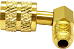 1/4" SAE Male to 5/16" SAE Female Flare Swivel Port 90 Degrees Elbow Adapter for R410A Mini Split HVAC System (Pack of 2)