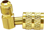1/4" SAE Male to 5/16" SAE Female Flare Swivel Port 90 Degrees Elbow Adapter for R410A Mini Split HVAC System (Pack of 2)