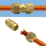 5PCS Brass 1/2" Flare Nut SAE 45 Degree Flare Tube Fitting for Air Conditioning Copper Pipe Extension Butt Copper Tube