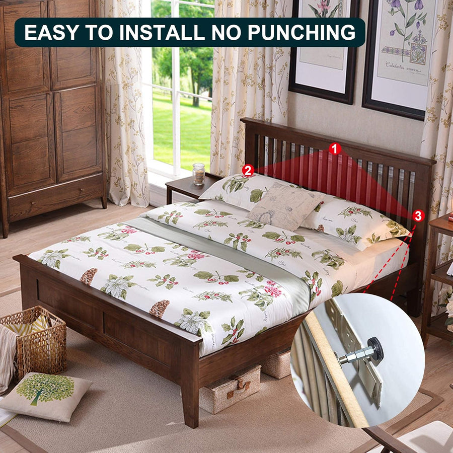 Adjustable Threaded Bed Frame Anti-Shake Tool, Headboard Stoppers, Bedside Headboards Prevent loosening Anti-Shake Fixer, Easy Install (30-112mm)
