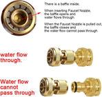 1/2" ID Hose Solid Brass Fitting Closed Flow Garden Tools Quick Repair Damaged Leaky Adapter Garden Water Irrigation Quick Connector (Pack of 2)