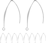 V Shape Ear Wire Long Earring Wire Earring Hook for Dangle Earwire Making Jewelry Making Ear Post DIY (Silver 43mm, 10pcs)
