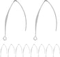 V Shape Ear Wire Long Earring Wire Earring Hook for Dangle Earwire Making Jewelry Making Ear Post DIY (Silver 43mm, 10pcs)