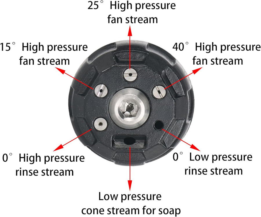 Pressure Washer Nozzle, 6-in-1 Quick Change over and Adjustable, Power Washer Tips Replacement with 1/4 inch Quick Connector, MAX 4000PSI for Pressure Washer