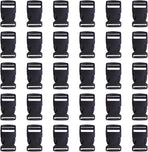 Side Release Buckle 1 Inch Plastic Buckles Clip Adjustable Release for Paracord Webbing Belt (Black, 1 Inch, 30 Piece)