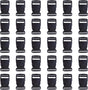 Side Release Buckle 1 Inch Plastic Buckles Clip Adjustable Release for Paracord Webbing Belt (Black, 1 Inch, 30 Piece)