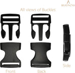 Side Release Buckle 1 Inch Plastic Buckles Clip Adjustable Release for Paracord Webbing Belt (Black, 1 Inch, 30 Piece)