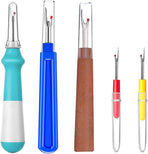 Seam Ripper 5pcs Plastic Thread Cutter Stitch Remover Large Thread Remover Stitch Eraser Tag Ripper for Clothes Crafting Embroidery (4 Styles)