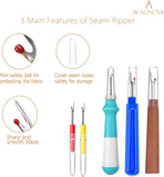 Seam Ripper 5pcs Plastic Thread Cutter Stitch Remover Large Thread Remover Stitch Eraser Tag Ripper for Clothes Crafting Embroidery (4 Styles)