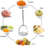 Potato Masher,Stainless Steel Mashed Potatoes Masher with Long Handle for Beans,Avocado,Fruit,Vegetables.One Piece Construction Heavy Duty Masher Kitchen Tool