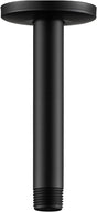 Shower Arm with Flange, 6 in Ceiling Mount Replacement Rain Shower Head Straight Arm Ceiling-Mounted For Fixed Shower Head & High Pressure Rain, Matte Black