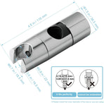 Shower Head Holder, Adjustable 0.75-1.00 in(19-25 mm) Diameter Hand Shower Holder Bracket for Slide Bar, Detachable Slider Clamp Bathroom Replacement, 360 Degree Rotation Sprayer Holder, Chrome