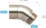 Shower Head Elbow Adapter, Brushed Nickel All Metal Handheld Shower Head Elbow Adapter Shower Arm Angle Adapter 135 Degrees