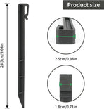 Landscape Edging Garden Stakes - 10 Inch Black Garden Landscape Anchoring Stakes Heavy Duty 12 Pcs Plastic Ground Stakes for Lawn & Garden Yard Borders