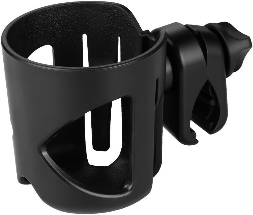 Universal Cup Holder, Stroller Cup Holder, 360° Rotatable Large Caliber Designed Bottle Holder for Stroller, Bike, Wheelchair, Walker, Scooter, Black