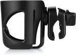 Universal Cup Holder, Stroller Cup Holder, 360° Rotatable Large Caliber Designed Bottle Holder for Stroller, Bike, Wheelchair, Walker, Scooter, Black