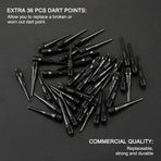 12 Pcs Darts Plastic Tip, Soft Tip Darts Set, 14g Plastic Tipped Dart, Attach Extra 36 Black 2BA Replacement Tips, Soft Tip Darts for Electronic/Plastic Dartboard