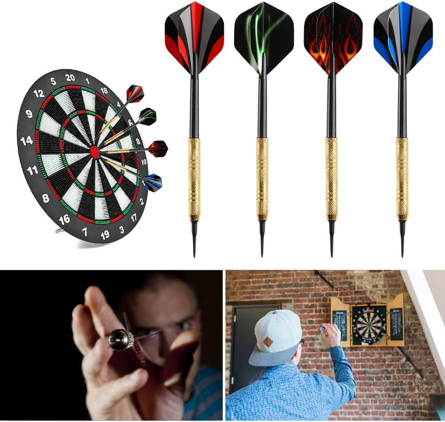 12 Pcs Darts Plastic Tip, Soft Tip Darts Set, 14g Plastic Tipped Dart, Attach Extra 36 Black 2BA Replacement Tips, Soft Tip Darts for Electronic/Plastic Dartboard