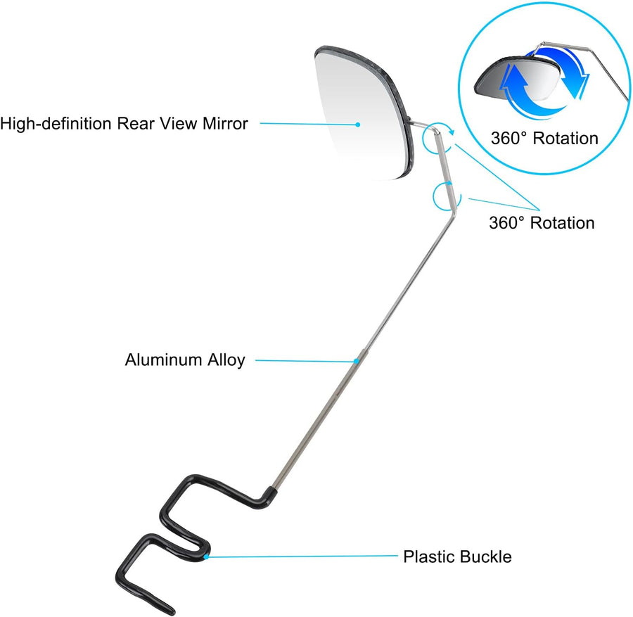 2pcs Bike Eyeglass Mirror, 360 Degree Adjustable Bicycle Cycling Rear View Wide Angle Mirror, Riding Accessories