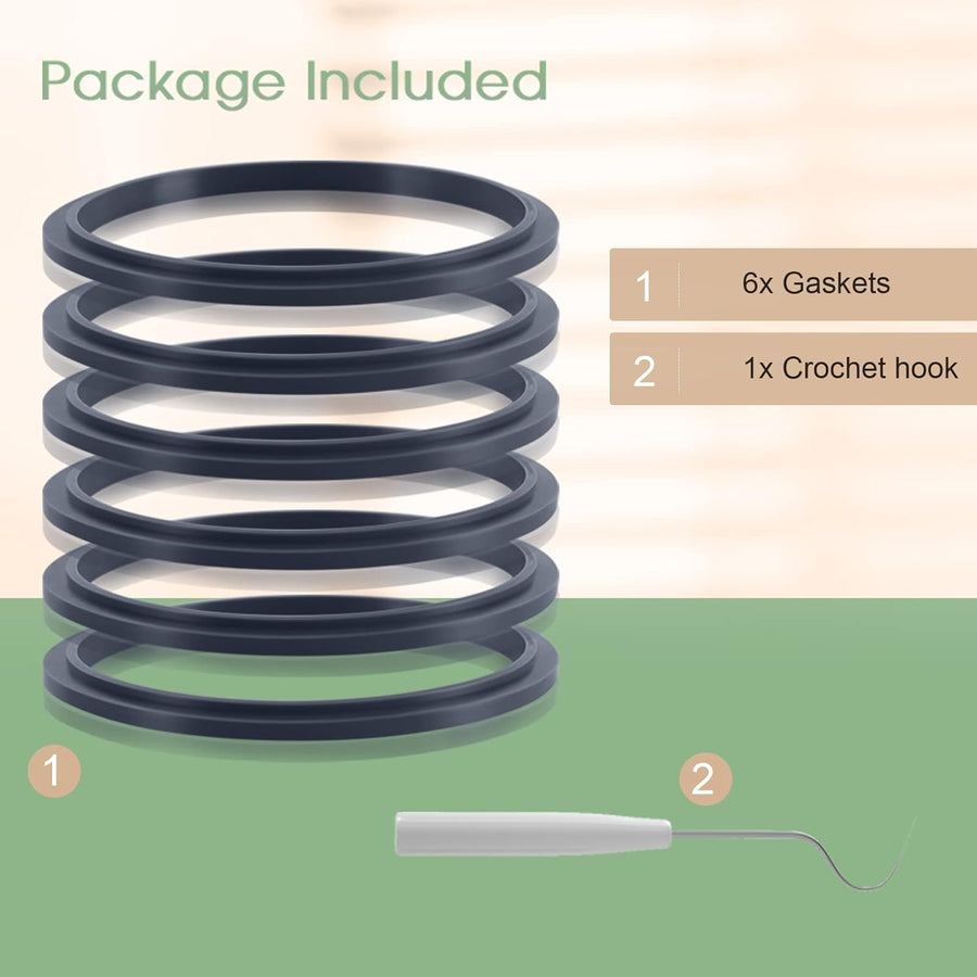 Pack of 6 Replacement Parts Gaskets with Lip Compatible with 900w NutriBullet Extractor Blender
