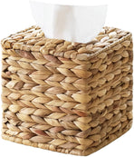 Tissue Box Cover, Square Wicker Tissue Box Holder Facial Tissues Boxes, Hand Woven Napkin Box Tissue Holder for Bathroom Bedroom Office Table Desk Night Stand, Boho Decorative, Natural