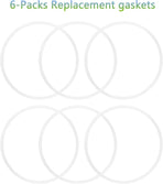 6 Pieces 10cm White Rubber Sealing Gaskets O-Ring Replacement Part Compatible with Nutri Ninja Juicer Blender Replacement Seals