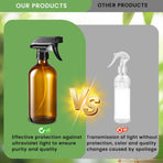 Glass Spray Bottles, Amber Glass Spray Bottles, 16oz, Adjustable Nozzle for Stream and Spray, Reusable, for Essential Oils, Cleaning Products, Detergents(1ps)