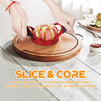Apple Cutter, Apple Corer and Slicer - Stainless Steel Apple Corer - 4.72 Inch Apple Slicer Tool with 12 Super Sharp Blades, lightweight Apple Slicer and Corer with Anti-slip Handle