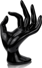 1 Pack Hand Form Ring Holder Mannequin Hand Jewelry Organizer Stand Watch Stand Bracelet Ring Support Aesthetic Rack (Black)
