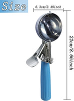 Stainless Steel Ice Cream Scoop Set Dishers Scoops Cookie Scoop Set Food Scoop, Right Handed Scoop, Blue Handle (2.48 Inch)