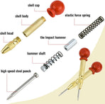 2 Pack Automatic Center Punch, 5 Inch Crushing Hand Tool Spring Punch with Cushion Cap, Metal Impact Center Hole Punch for Metal Wood Glass Plastic(Gold)