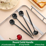 4 PCS 6.7 Inches Satin Black Stainless Steel 18/10 Coffee Spoons,Iced Tea Spoon,Espresso Stirring Spoons,Matte Black SS304 Teaspoons,Dessert Spoon,Long Coffee Spoons accessories