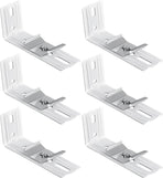 6 Pcs Vertical Blinds L Bracket Vertical Blind Wall Mount with Headrail 1-1/2" C Clamp Brackets 4" Outside Mounting Bracket Clips Vertical Blind Top Code Mounting (Silver)