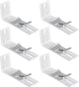 6 Pcs Vertical Blinds L Bracket Vertical Blind Wall Mount with Headrail 1-1/2" C Clamp Brackets 4" Outside Mounting Bracket Clips Vertical Blind Top Code Mounting (Silver)