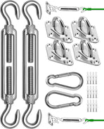Sun Shade Sail Hardware Kit, 304 Stainless Steel Sunshades Canopy Installation Kit for Garden Rectangle & Triangle Shade Sails, Heavy Duty Shade Sail Fixing Accessories, Awning Attachment Set