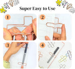 Paperclip Pen Holder, Metal Pen Clips, Heart Shaped+Cross Shaped, 16 Pack