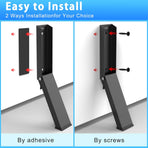 Black Folding Metal Door Stop Foot Operated No Drilling Installation