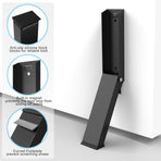 Black Folding Metal Door Stop Foot Operated No Drilling Installation