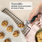 2 Pack Green Ergonomic 304 Stainless Steel Ice Cream Scoop with Trigger