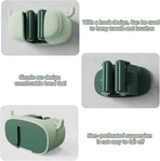 Self-Adhesive Toilet Brush Holder 2 Pack Green - No Drilling Required Wall Mounted Universal Bathroom WC Organizer