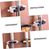 Adhesive Wall Hooks Set of 4 No Drill Hanging System for Kitchen and Garage