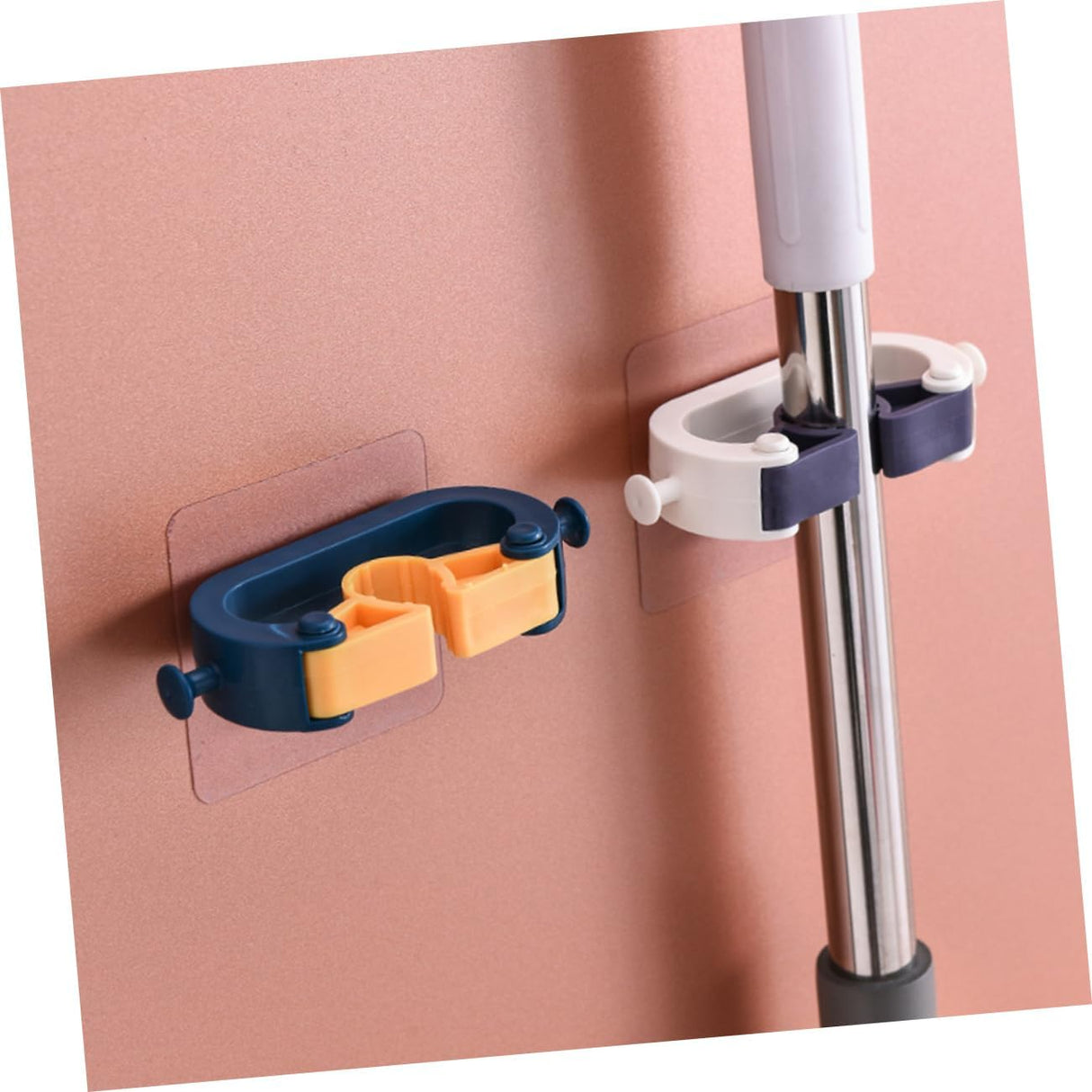 Adhesive Wall Hooks Set of 4 No Drill Hanging System for Kitchen and Garage
