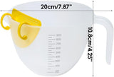 Multifunctional Colander Bowl with Strainer - Measuring Cup/Funnel / Egg Separator - Ideal for Baking - Top-Down View