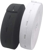 2 Pack Adjustable Elastic Waistbands 5 Meters Black & White Universal Fit for Pants All Sizes Clothing